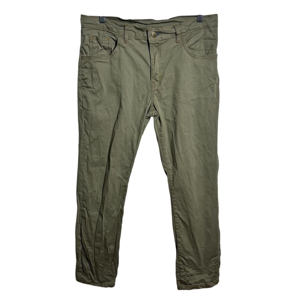 Blue Delta Custom Slim Fit Pant Men 34 Green Minimal Performance Business Casual